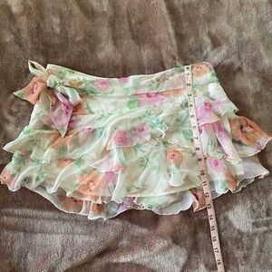 Vintage Abercrombie & Fitch Silk Floral Mini Skirt